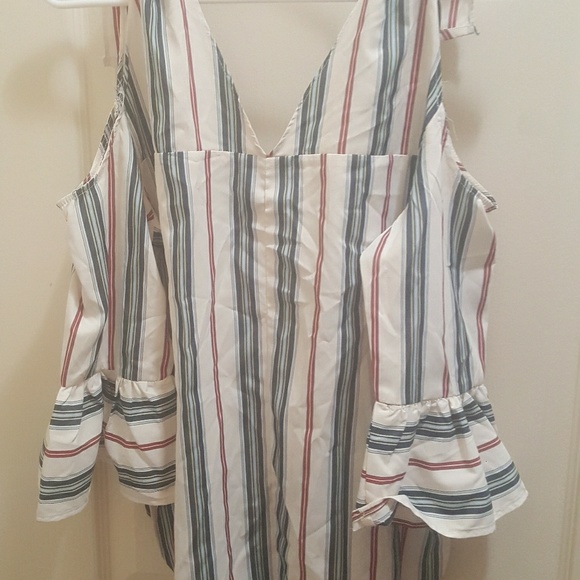 Striped Off Shoulder Top - Picture 2 of 2